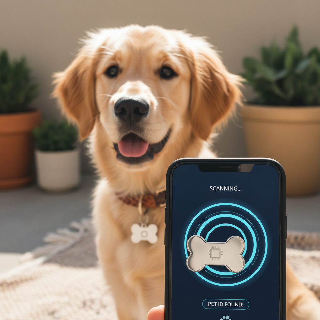 Scanning WiggleTag NFC Pet ID Tag with smartphone