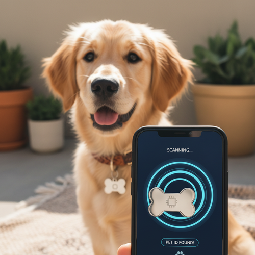 Scanning WiggleTag NFC Pet ID Tag with smartphone